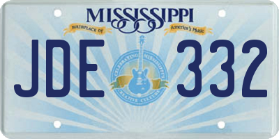 MS license plate JDE332