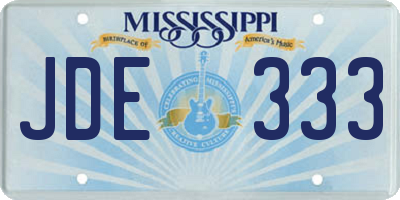 MS license plate JDE333