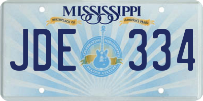 MS license plate JDE334