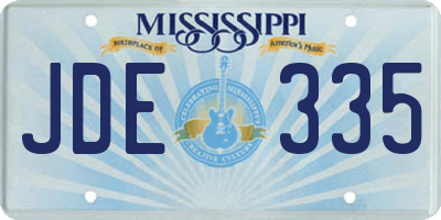MS license plate JDE335