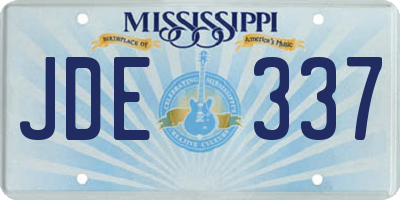 MS license plate JDE337