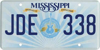 MS license plate JDE338