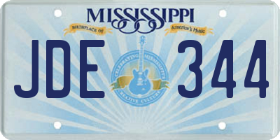 MS license plate JDE344