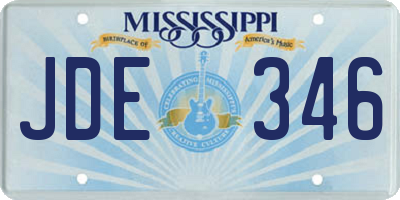 MS license plate JDE346
