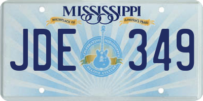MS license plate JDE349