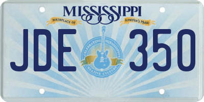 MS license plate JDE350