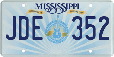 MS license plate JDE352