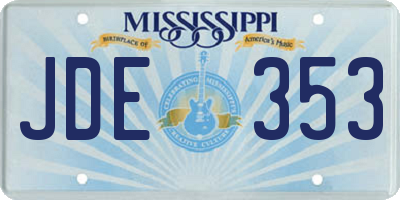 MS license plate JDE353