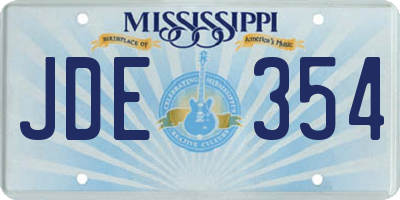 MS license plate JDE354