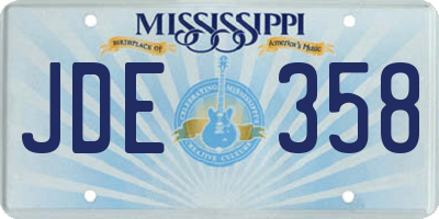 MS license plate JDE358