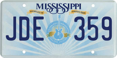 MS license plate JDE359