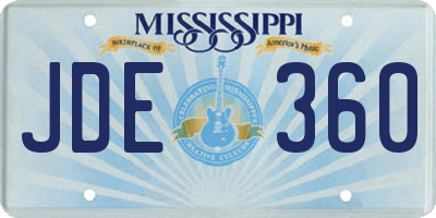 MS license plate JDE360