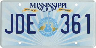MS license plate JDE361