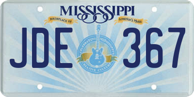 MS license plate JDE367