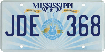 MS license plate JDE368