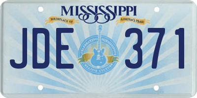 MS license plate JDE371