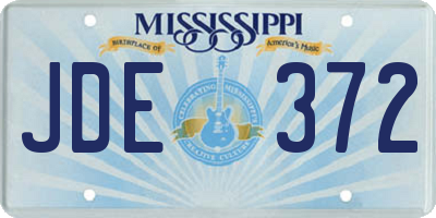 MS license plate JDE372