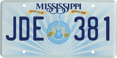 MS license plate JDE381