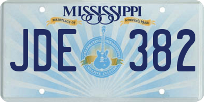 MS license plate JDE382