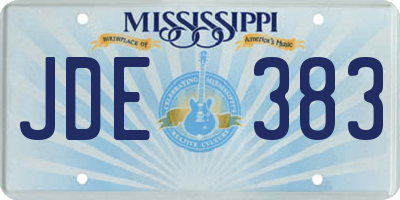 MS license plate JDE383