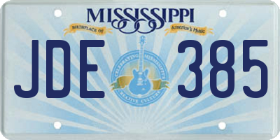 MS license plate JDE385