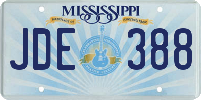 MS license plate JDE388