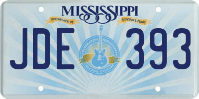 MS license plate JDE393