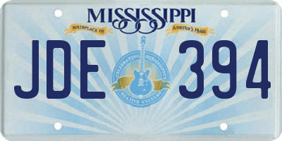 MS license plate JDE394