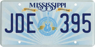 MS license plate JDE395