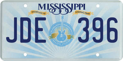 MS license plate JDE396