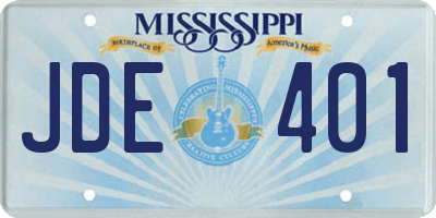 MS license plate JDE401