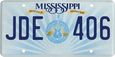 MS license plate JDE406
