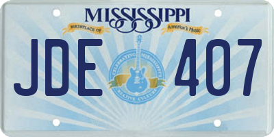 MS license plate JDE407