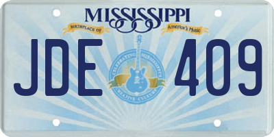 MS license plate JDE409