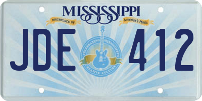 MS license plate JDE412