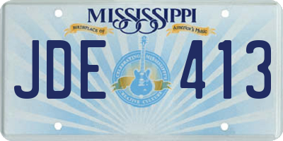 MS license plate JDE413