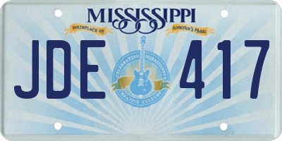 MS license plate JDE417