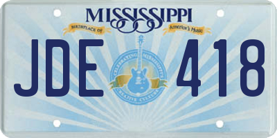 MS license plate JDE418