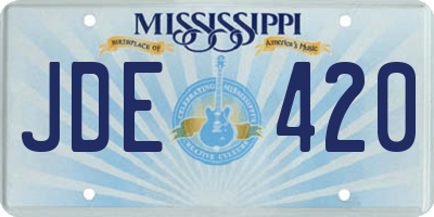 MS license plate JDE420