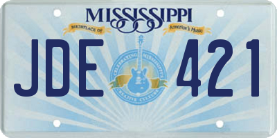 MS license plate JDE421