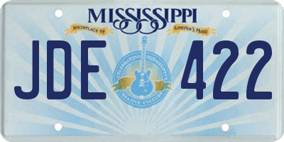 MS license plate JDE422