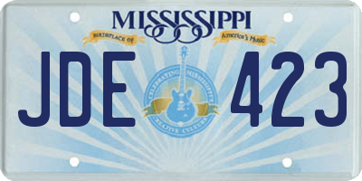 MS license plate JDE423