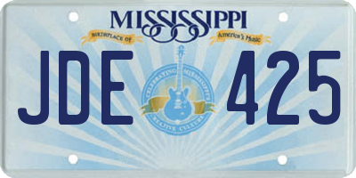 MS license plate JDE425