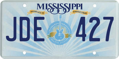 MS license plate JDE427