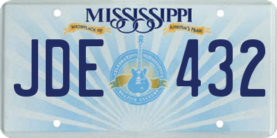 MS license plate JDE432