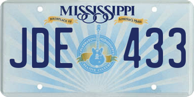 MS license plate JDE433