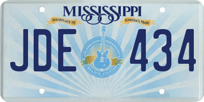 MS license plate JDE434