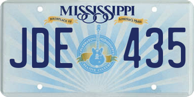 MS license plate JDE435