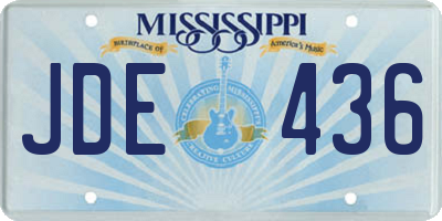 MS license plate JDE436