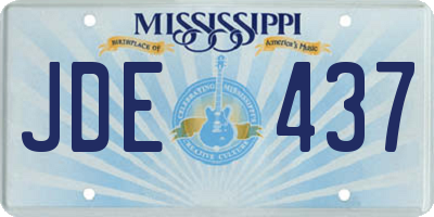 MS license plate JDE437